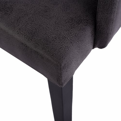 LIZETTE ARMCHAIR MADE OF GRAY SUEDE FABRIC WITH BLACK WOODEN LEGS 55x58x85 cm