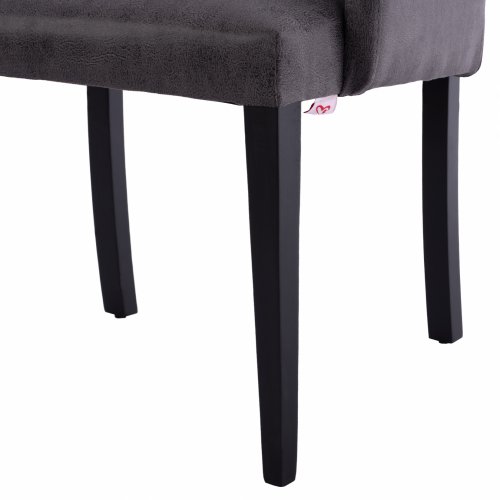 LIZETTE ARMCHAIR MADE OF GRAY SUEDE FABRIC WITH BLACK WOODEN LEGS 55x58x85 cm