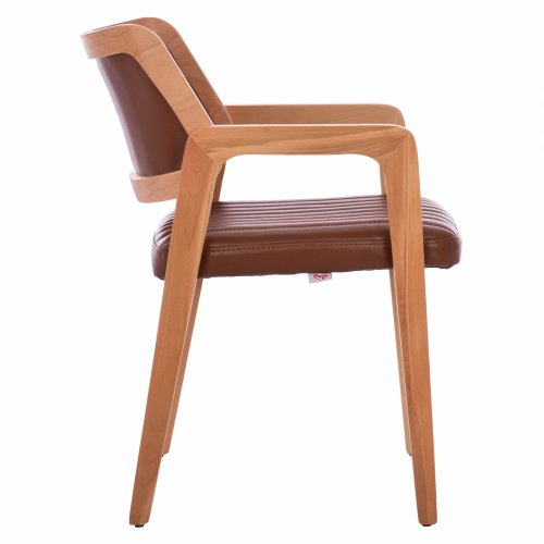 "LUCERO" SESSEL MIT KUNSTLEDER TAMPA & NATURHOLZGESTELL 56x65x81 cm