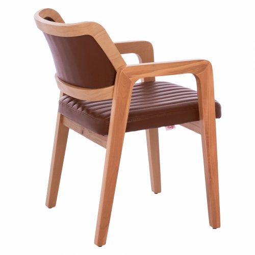 "LUCERO" SESSEL MIT KUNSTLEDER TAMPA & NATURHOLZGESTELL 56x65x81 cm