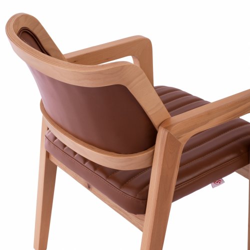 "LUCERO" SESSEL MIT KUNSTLEDER TAMPA & NATURHOLZGESTELL 56x65x81 cm