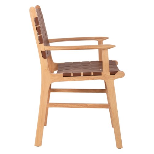 ARMCHAIR FELIPE TOON WOOD PU LEATHER BROWN 62x59x86 cm