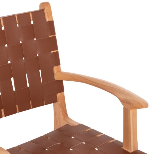 ARMCHAIR FELIPE TOON WOOD PU LEATHER BROWN 62x59x86 cm