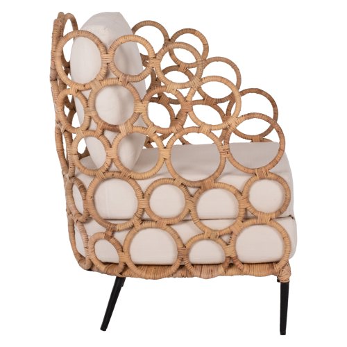SESSEL RATTAN-METALL NATURFARBE