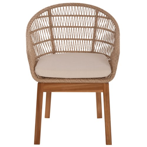 SESSEL AMORA aus recyceltem Teakholz, Gestell aus Aluminium und Polyrattan, 64 x 60 x 87 cm