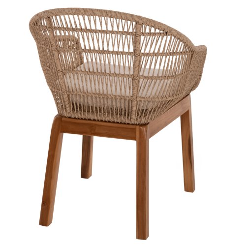SESSEL AMORA aus recyceltem Teakholz, Gestell aus Aluminium und Polyrattan, 64 x 60 x 87 cm