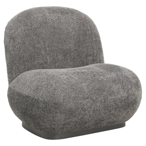 ARMCHAIR GREY BOUCLE FABRIC 85x82x77Hcm