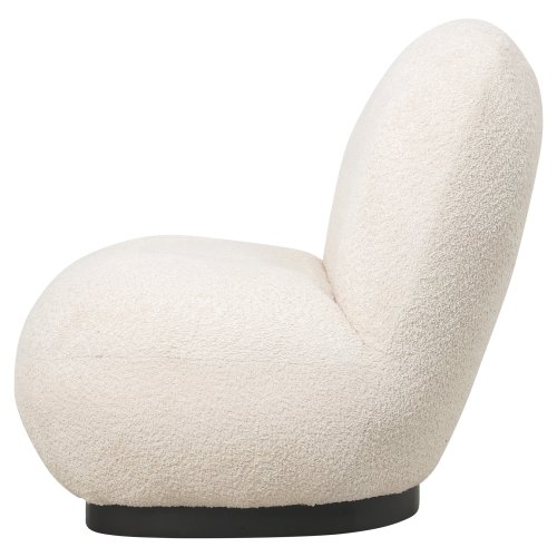 ARMCHAIR ECRU BOUCLE FABRIC 85x82x77Hcm