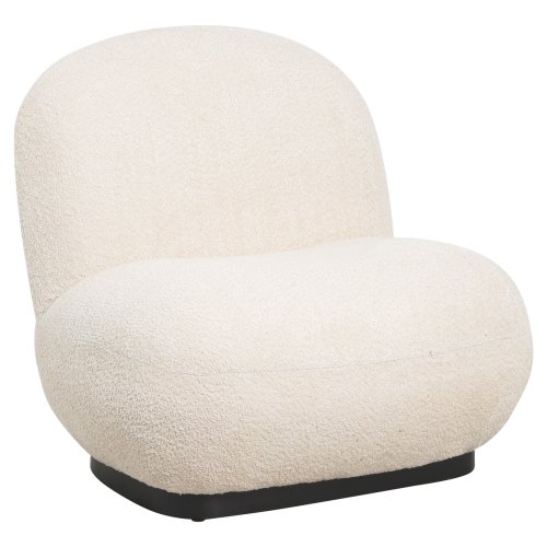 ARMCHAIR ECRU BOUCLE FABRIC 85x82x77Hcm