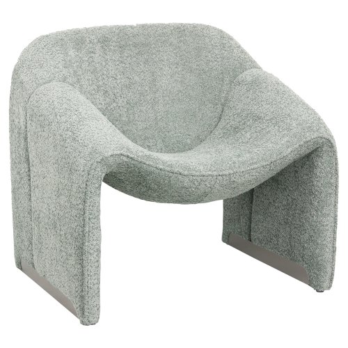 ARMCHAIR PISTACHIO GREEN BOUCLE FABRIC 81x64x74Hcm