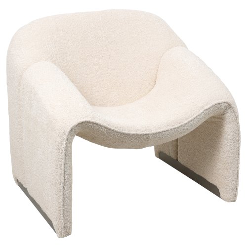 SESSEL MIT EKRU BUCLE-STOFF 81x64x74cm