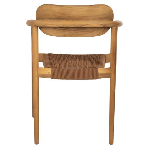ARMCHAIR OSLO TEAK WOOD IN NATURAL & BROWN ROPE 55x54x80Hcm