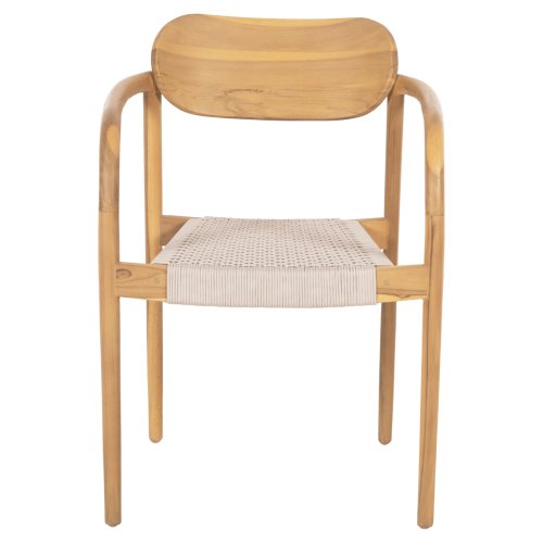 SESSEL NATÜRLICHES TEAKHOLZ & BEIGEM SEIL 55x54x80cm