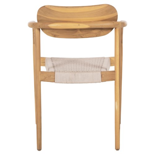 SESSEL NATÜRLICHES TEAKHOLZ & BEIGEM SEIL 55x54x80cm