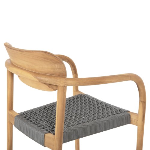 ΠΟΛΥΘΡΟΝΑ ΞΥΛΟ TEAK ΦΥΣΙΚΟ & ΓΚΡΙ ΣΧΟΙΝΙ 55x54x80Yεκ.