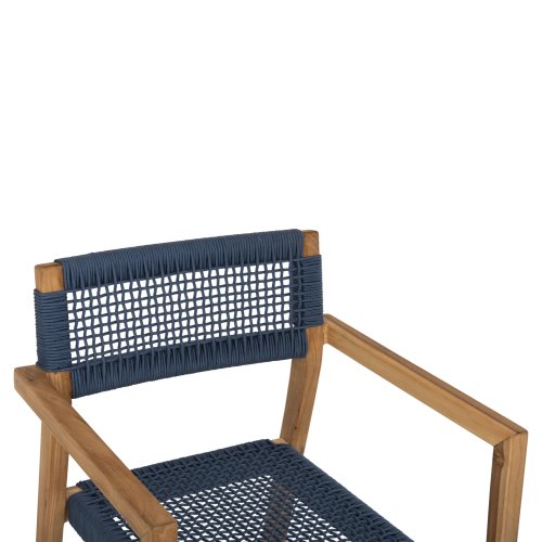 SESSEL CHARLOTTE TEAKHOLZ IN NATÜRLICH & BLAUEM SEIL 59x54x83Hcm