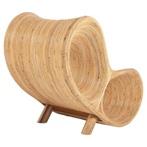 ΠΟΛΥΘΡΟΝΑ CURVY LOUNGE ΑΠΟ RATTAN ΣΕ ΦΥΣΙΚΗ ΑΠΟΧΡΩΣΗ 63x128x97Y εκ.