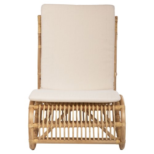 SESSEL CARL RATTAN IN NATURFARBE-WEIßES KISSEN 60x94x83-92Hcm