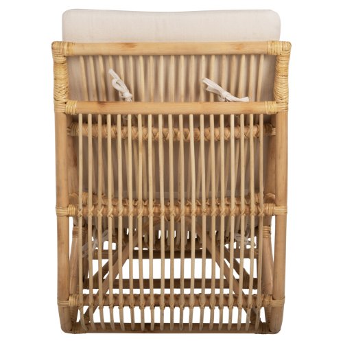SESSEL CARL RATTAN IN NATURFARBE-WEIßES KISSEN 60x94x83-92Hcm