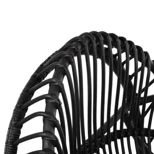 ARMCHAIR ENTROPY NATURAL POLISHED RATTAN WITH CUSHION-BLACK 80x97x85Hcm