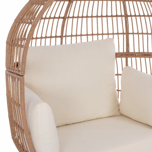 Allegra Sesselnest mit Wicker in beige 110x85x148 cm