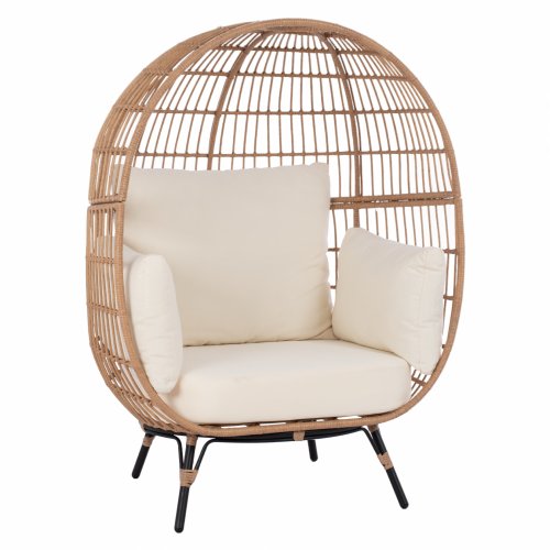 Allegra Sesselnest mit Wicker in beige 110x85x148 cm
