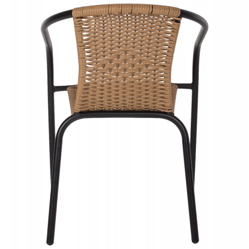 SESSEL KAMEL METALLIC SCHWARZ MIT NATURGEWEBE 50x55x73 cm