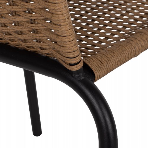 SESSEL KAMEL METALLIC SCHWARZ MIT NATURGEWEBE 50x55x73 cm