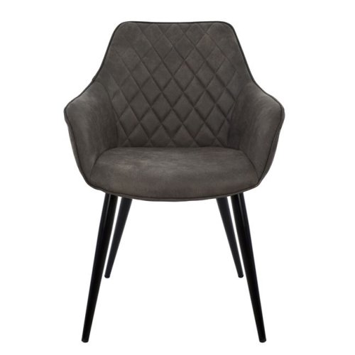 ΠΟΛΥΘΡΟΝΑ MANDO ΜΕ ΓΚΡΙ NUBUCK ΥΦΑΣΜΑ 60x60x84 εκ.