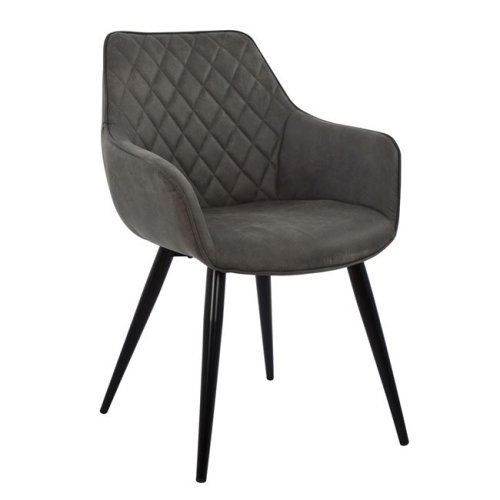 ΠΟΛΥΘΡΟΝΑ MANDO ΜΕ ΓΚΡΙ NUBUCK ΥΦΑΣΜΑ 60x60x84 εκ.