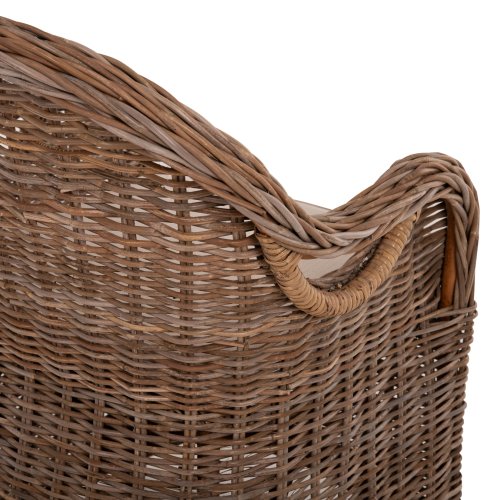 SESSEL KEYLA BRAUNES RATTAN-ECRU-KISSEN 63x65x87Hcm