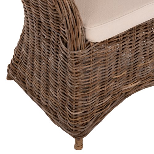 SESSEL KEYLA BRAUNES RATTAN-ECRU-KISSEN 63x65x87Hcm