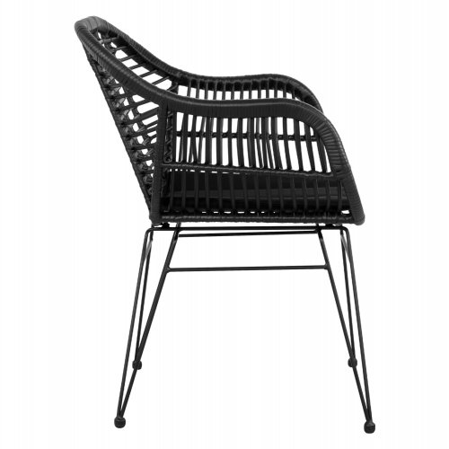 SESSEL AUS METALLBEINEN UND KISSEN ALLEGRA MIT GEWEBE SCHWARZ 57,5x60x82 cm