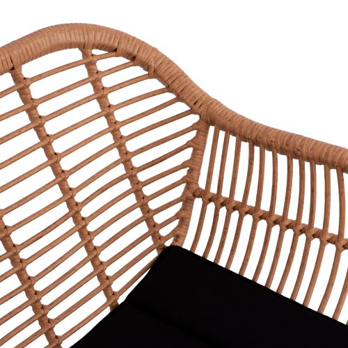Sessel Allegra | Moderner Außen- und Innen Stuhl Metallskelett und gewebte Weiden in Beige 57,5x60x82 cm