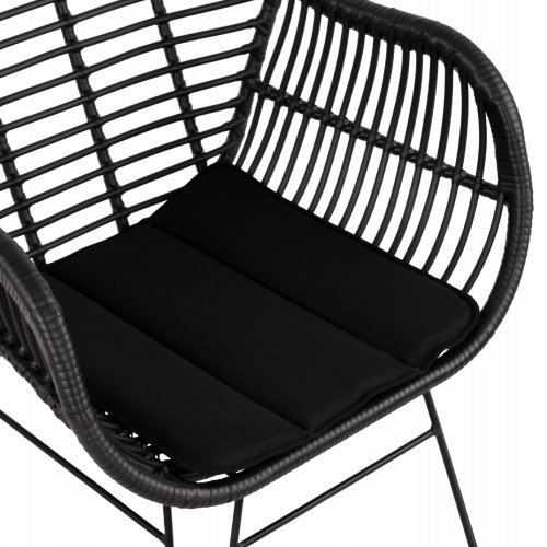 SESSEL AUS METALLBEINEN UND KISSEN ALLEGRA MIT GEWEBE SCHWARZ 57,5x60x82 cm