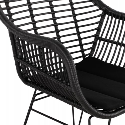 SESSEL AUS METALLBEINEN UND KISSEN ALLEGRA MIT GEWEBE SCHWARZ 57,5x60x82 cm