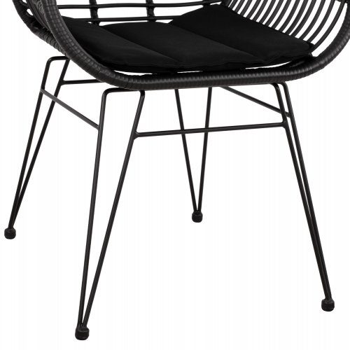 SESSEL AUS METALLBEINEN UND KISSEN ALLEGRA MIT GEWEBE SCHWARZ 57,5x60x82 cm
