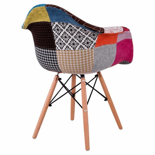 Stuhl Patchwork Brich Scand Armlehnen