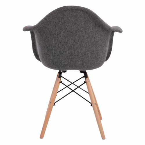 Armchair with wooden legs and grey fabric MITRO 63x57x81 cm