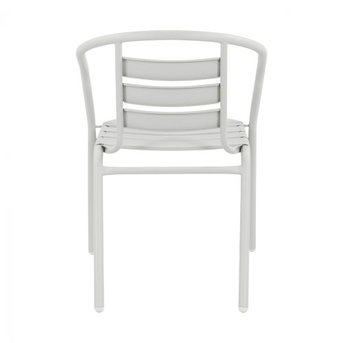 “Laura” bistro chair made of white aluminum with backrest