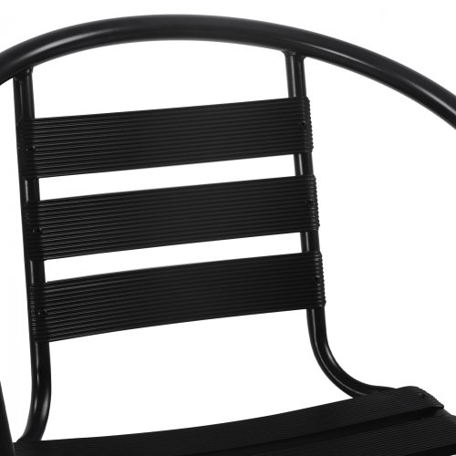 “Laura” bistro chair made of black aluminum with backrest