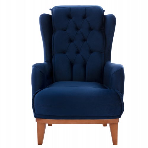 SESSEL "BENNINGTON" IN SAMT BLAU 75x100x100 cm