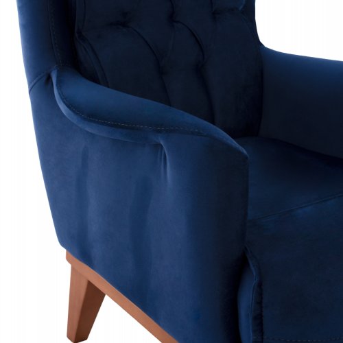 SESSEL "BENNINGTON" IN SAMT BLAU 75x100x100 cm