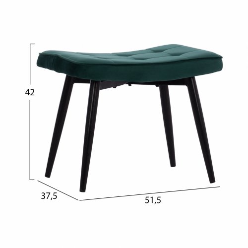 CRAWLEY ARMCHAIR WITH FOOTWEAR DARK GREEN VELVET 70x57x103 cm