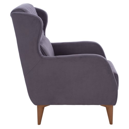 SESSEL "BERZERA HAYES" AUS GRAU SAMT 70x80x98 cm