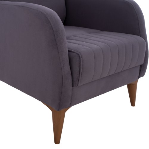 SESSEL "BERZERA HAYES" AUS GRAU SAMT 70x80x98 cm