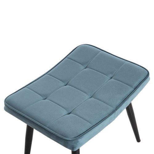 SESSEL BERGERE MIT FUSSHOCKER PETROLBLAUER SAMT 70x73x102Hcm