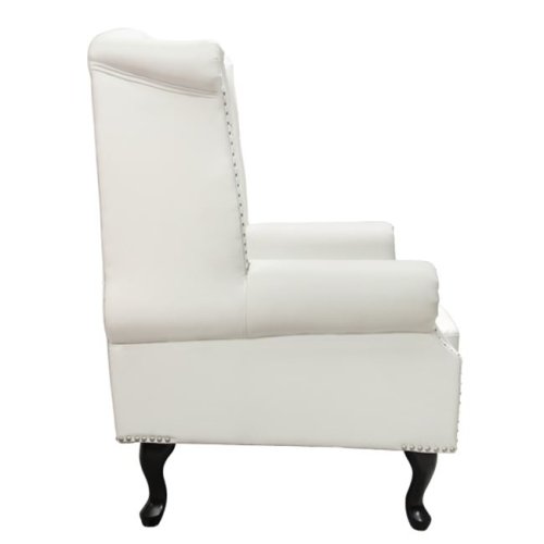 Design Ohrensessel Polina | Antik weiß | Wohnzimmer Sessel