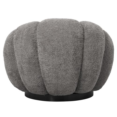 ARMCHAIR SWIVEL GREY BOUCLE-BLACK METAL BASE 90x93x65Hcm
