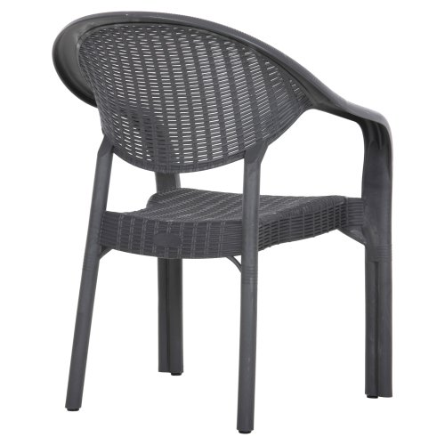 SESSEL AUS POLYPROPYLEN, BAMBUS-OPTIK, SCHWARZ, 63 x 59 x 81 cm